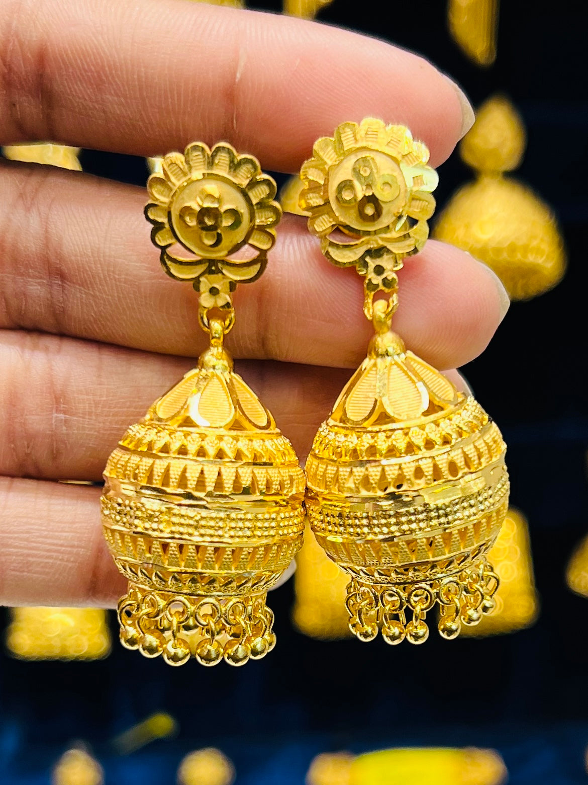 Stylish Gold Plated Prithiby Jhumka Mirpur Jewelry City