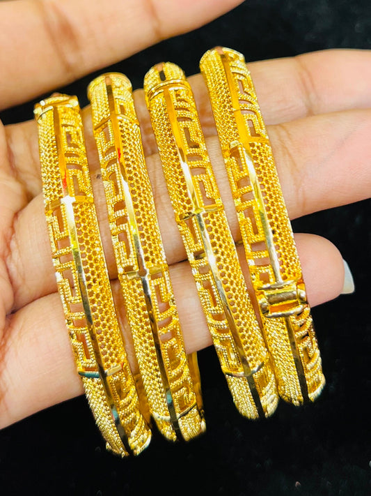 Classic Lock Churi – 22K Gold Polish | Premium Finish Traditional Jewellery (1 Pair) Mirpur Jewelry City