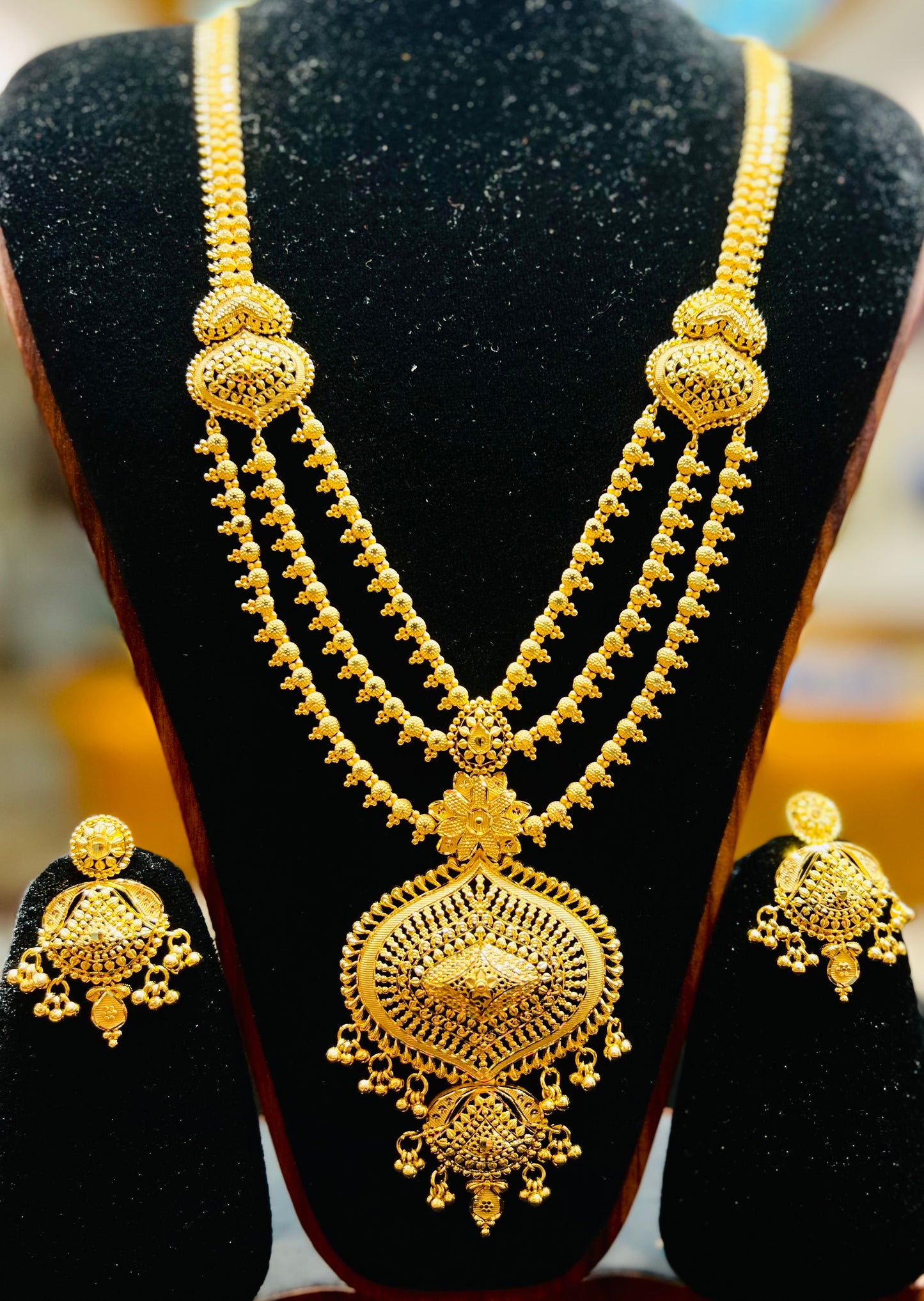 22K Gold Plated Bridal Shita Necklace Set | Bridal Wedding Jewelry