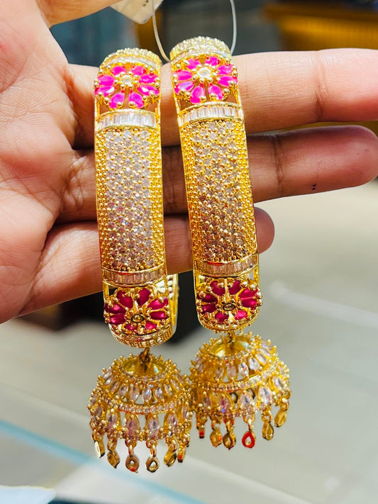 22K Gold Polish Diamond Cut Churi – Premium Designer Bangle (1 Pair)