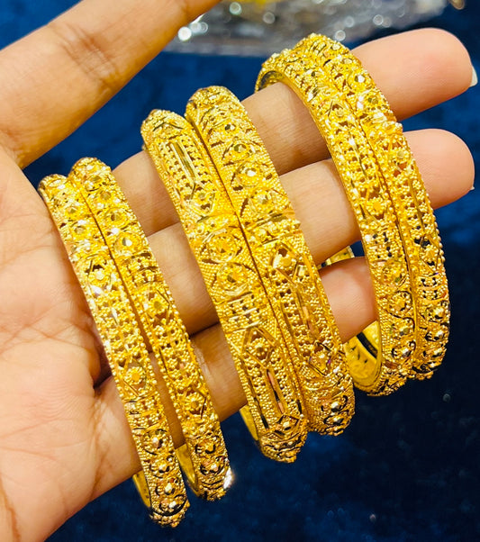 Elegant Bridal Churi Set – Gold Plated Traditional Bangles for Wedding & Special Occasion