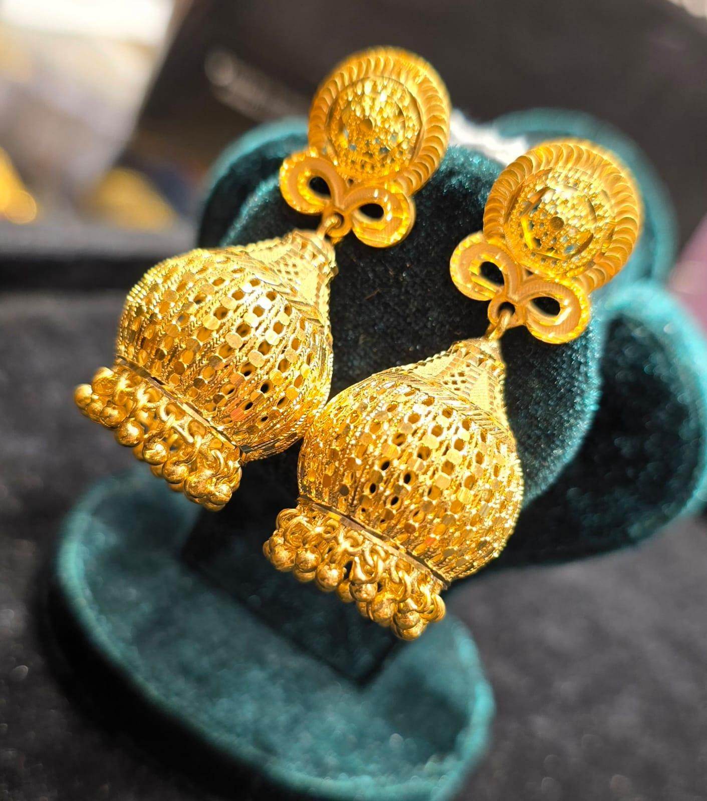 Elegant Gold-Plated Jhumka – Timeless Luxury - Mirpur Jewelry City