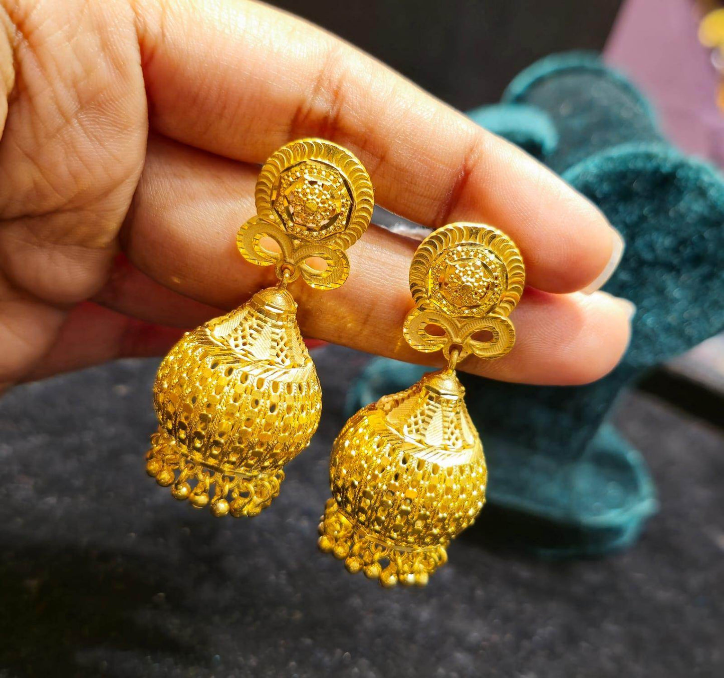 Elegant Gold-Plated Jhumka – Timeless Luxury - Mirpur Jewelry City