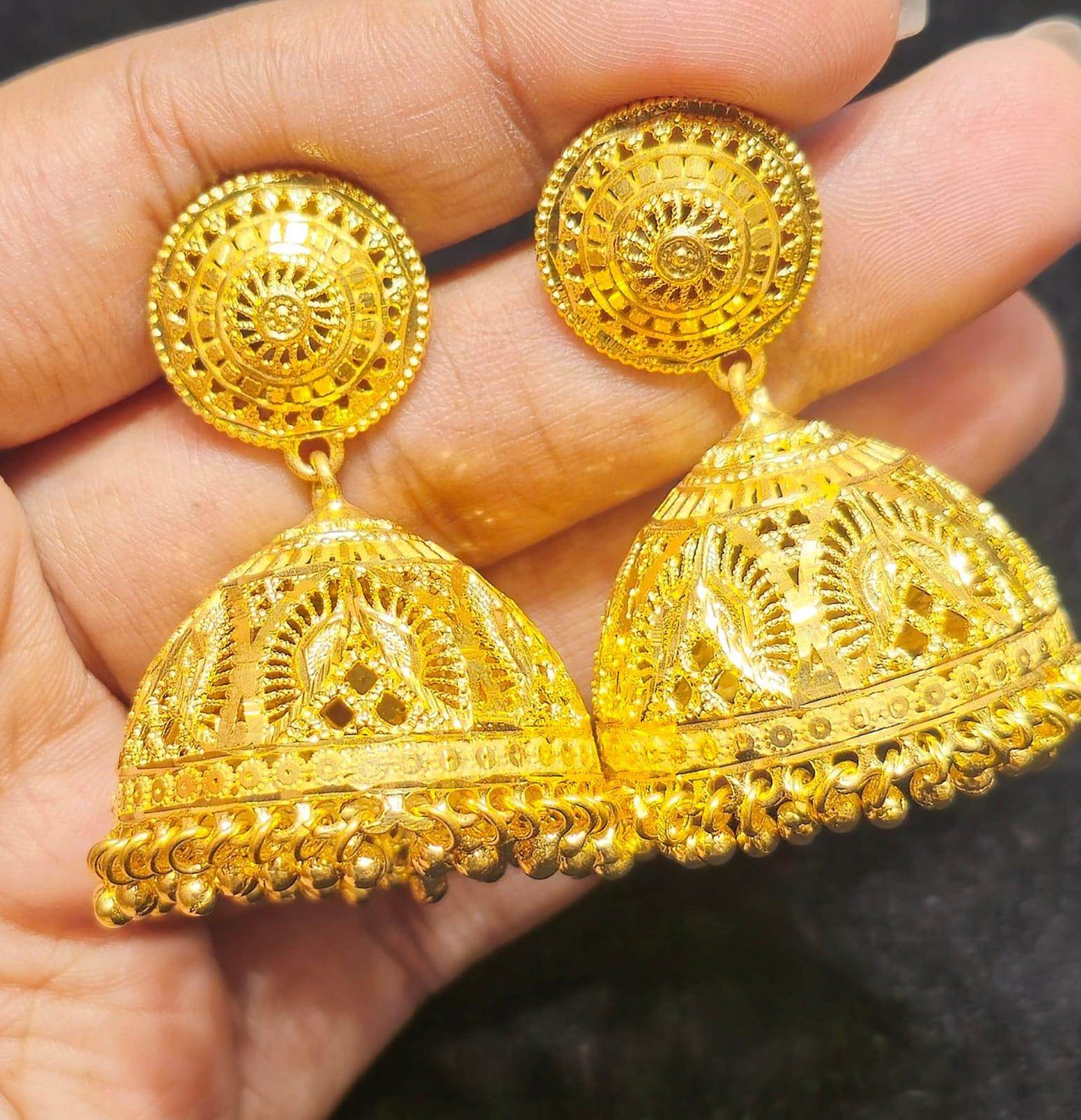 Elegant Gold-Plated jhumka – Timeless Luxury - Mirpur Jewelry City