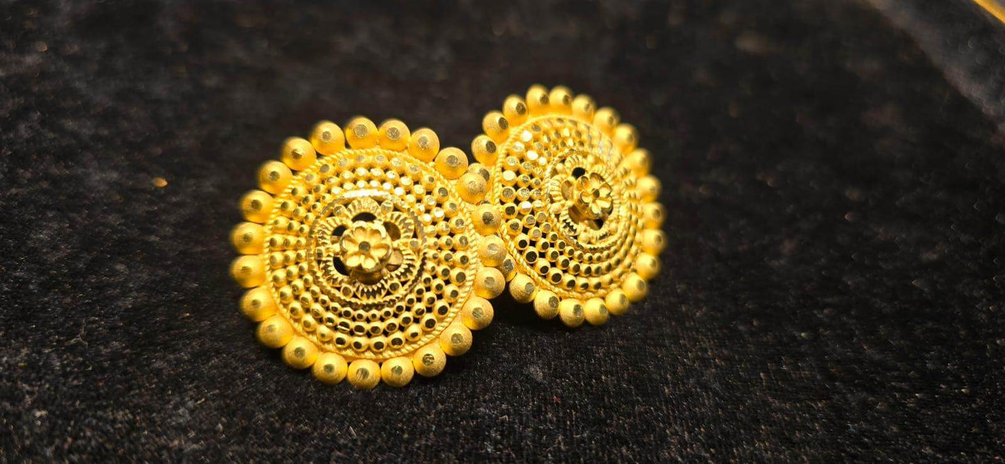 Elegant Gold-Plated Pasha Earrings – Timeless Luxury & Charm - Mirpur Jewelry City