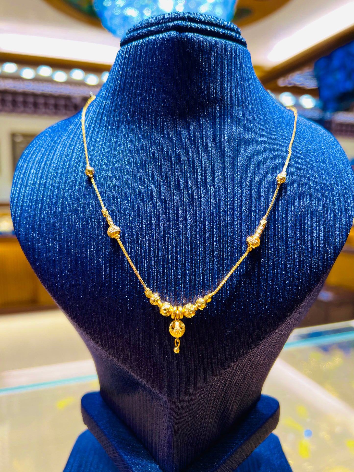 Gold Plated Minimalist Bead Accent Simple Chain Mirpur Jewelry City