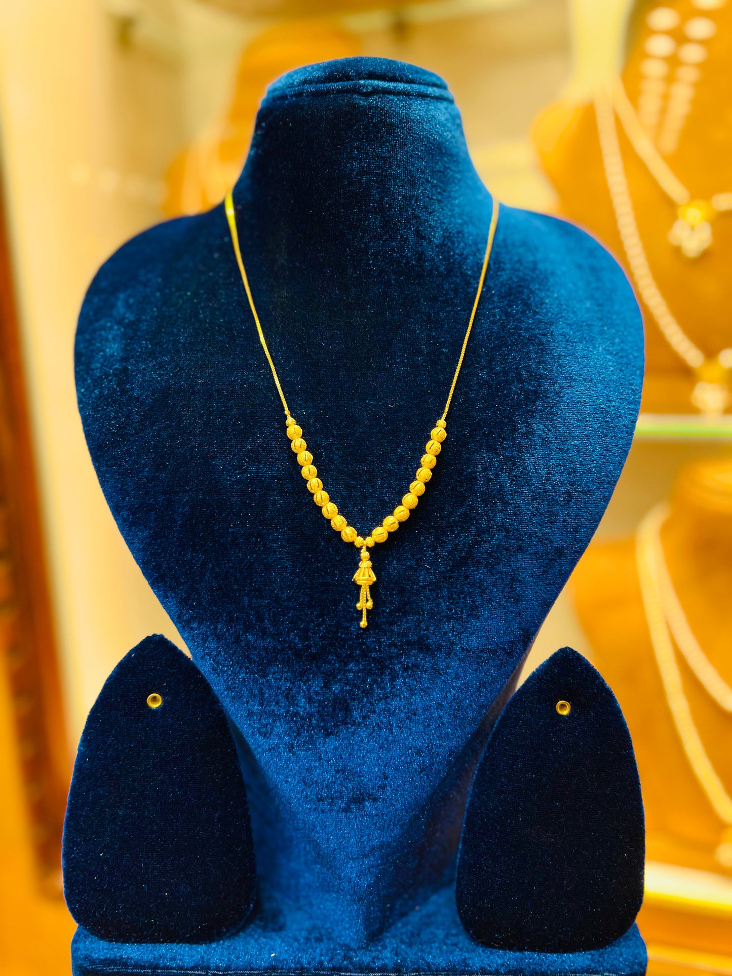 Gold Plated Puja & Festival Special Mop Chain Mirpur Jewelry City