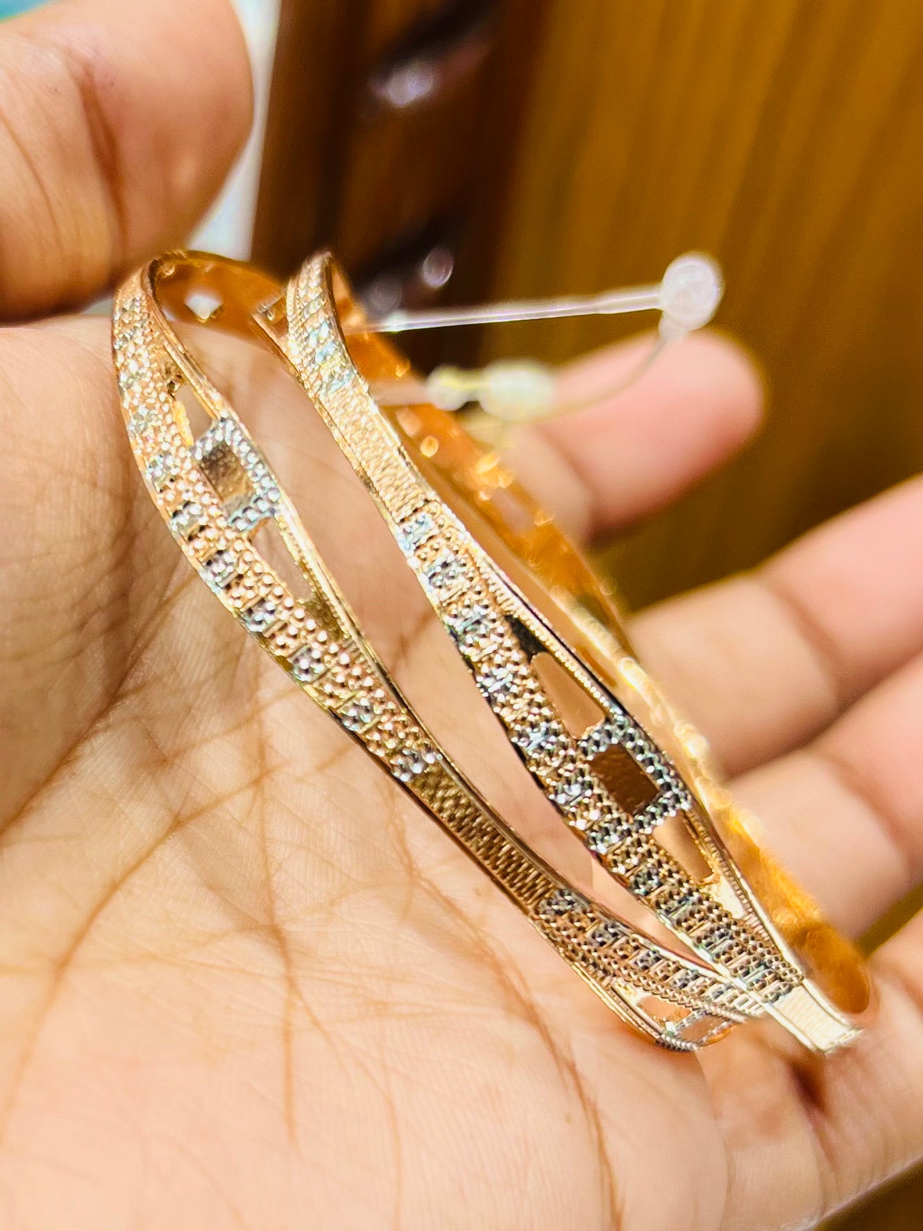 Gold Plated Textured Churi Set – Detailed Ethnic Bangle Design Mirpur Jewelry City