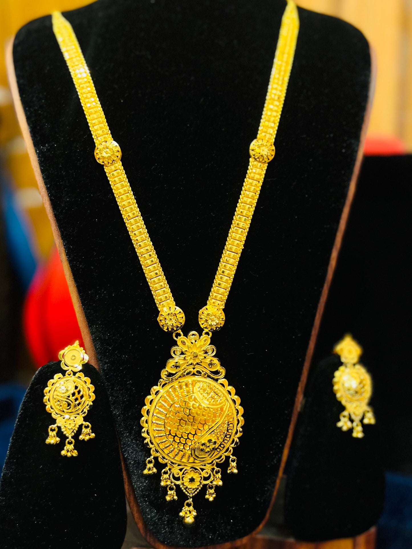 22K Gold Plated Bridal Shita Necklace Set | Bridal Wedding Jewelry Mirpur Jewelry City