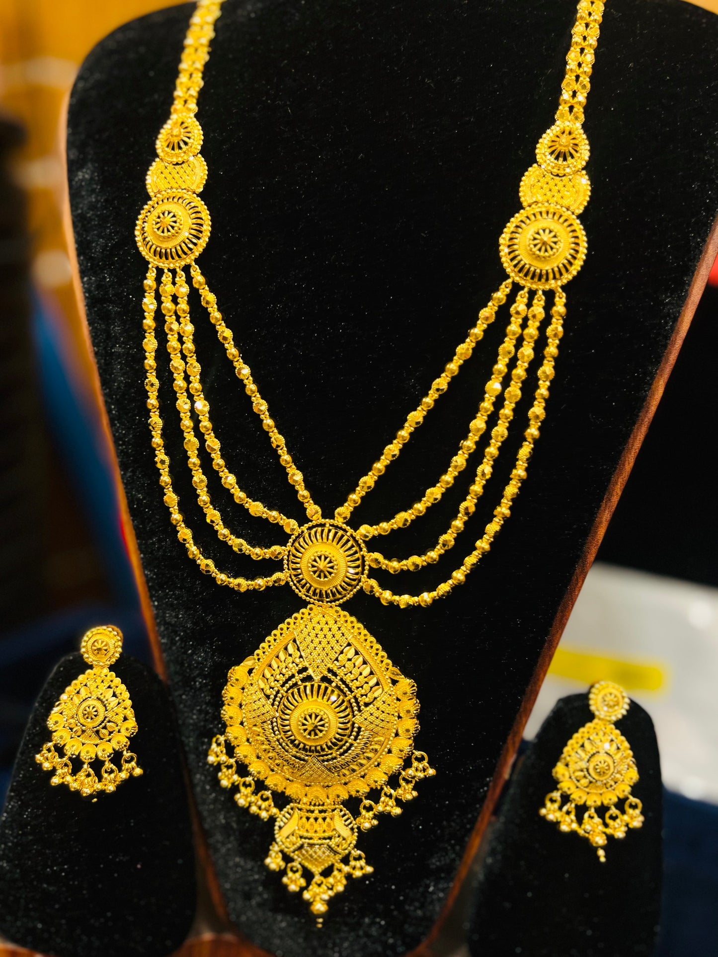 22K Gold Plated Bridal Shita Necklace Set | Bridal Wedding Jewelry Mirpur Jewelry City