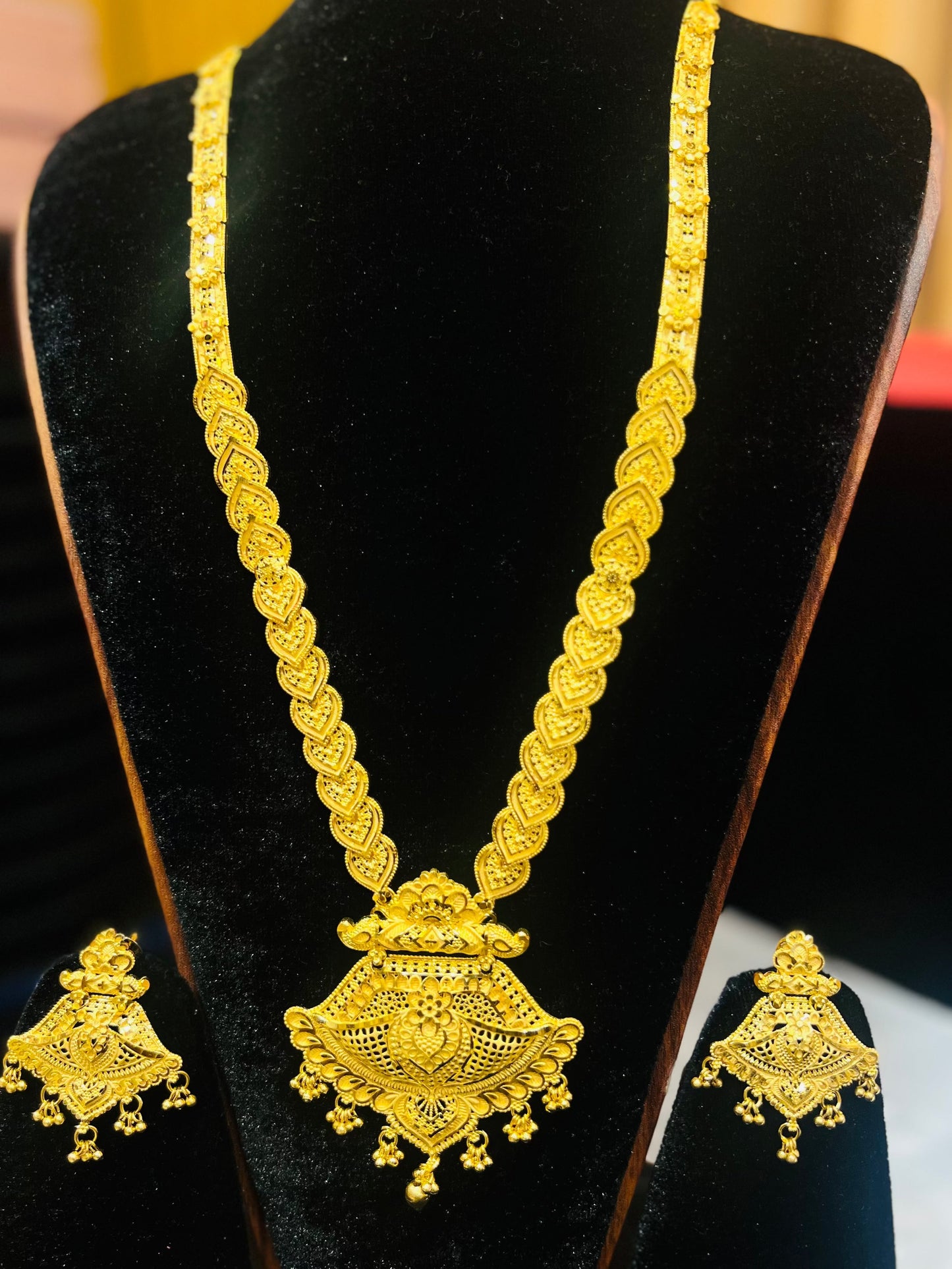 22K Gold Plated Bridal Shita Necklace Set | Bridal Wedding Jewelry Mirpur Jewelry City