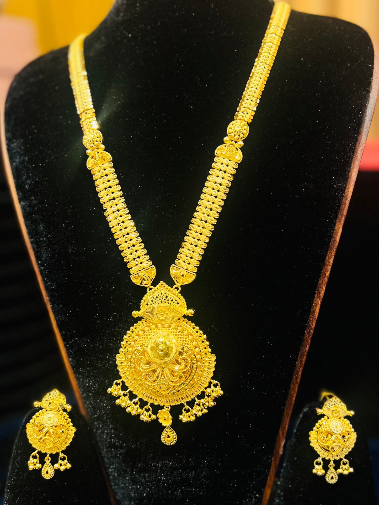 22K Gold Plated Bridal Shita Necklace Set | Bridal Wedding Jewelry Mirpur Jewelry City