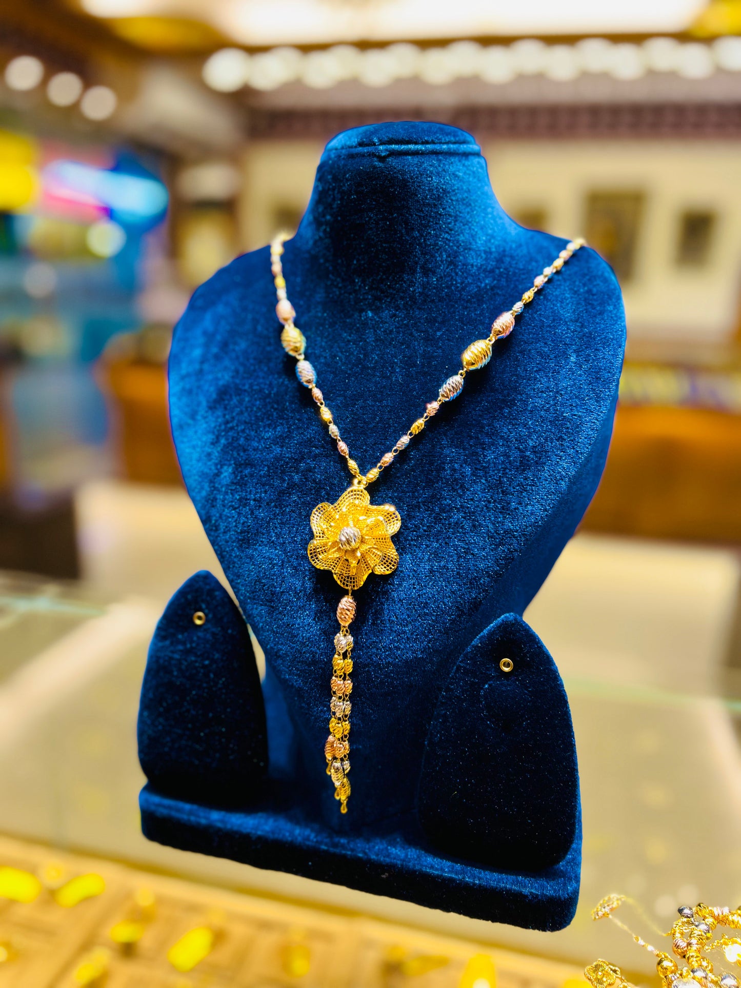 Gold Plated Textured Link Mop Chain – Traditional Design Mirpur Jewelry City