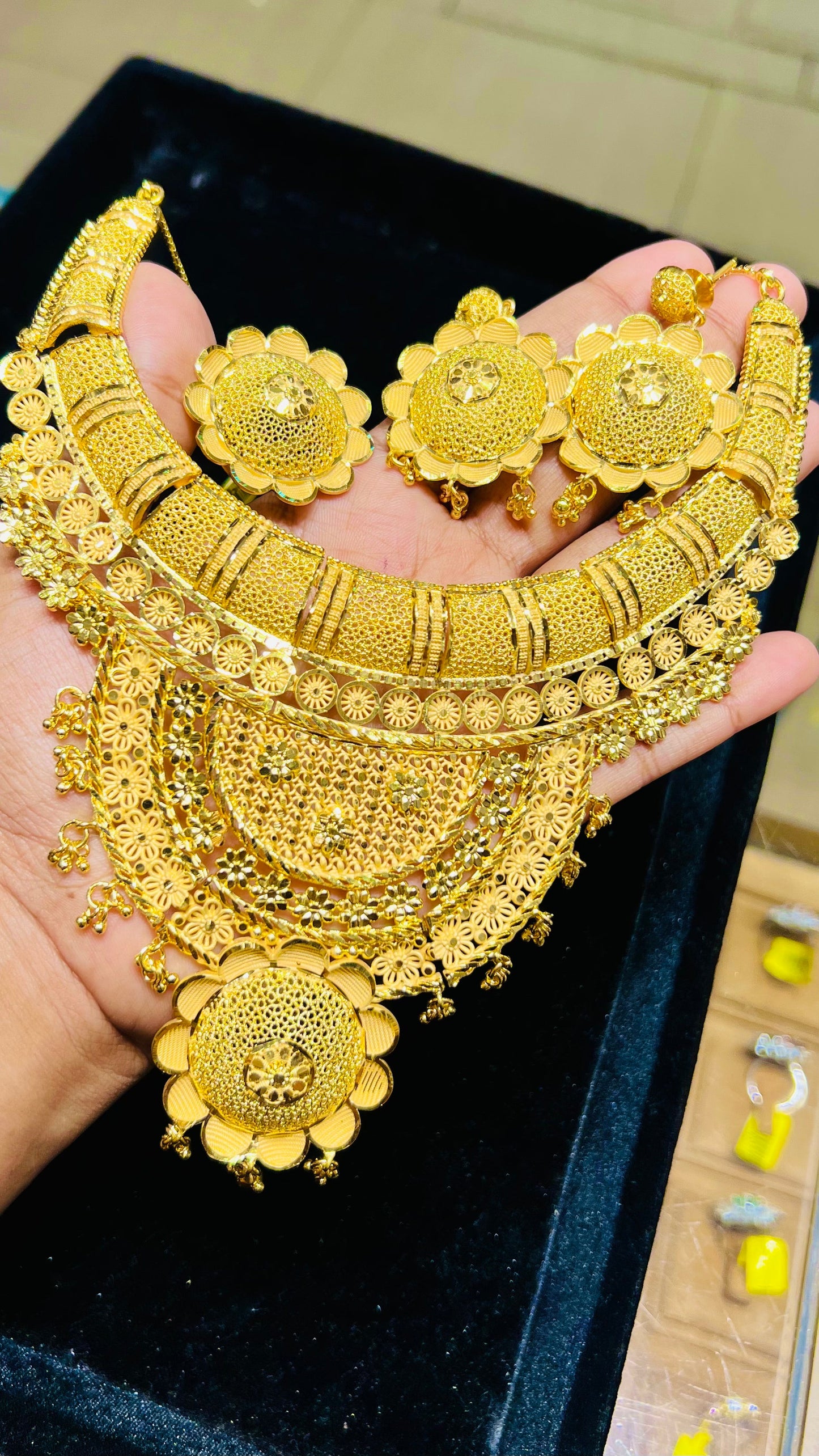 Luxury Gold Plated Bridal Necklace Set – Ornate Wedding Collection Mirpur Jewelry City