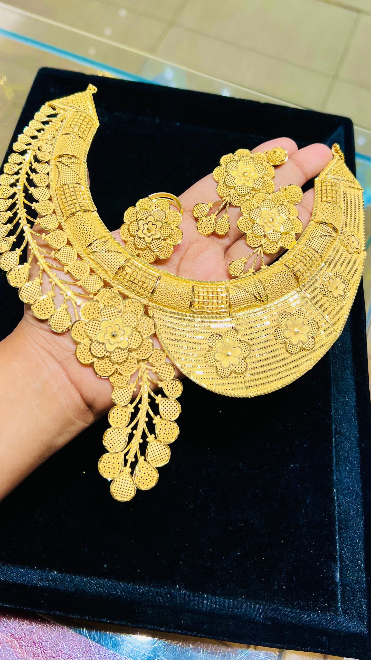 Gold Plated Layered Necklace – Elegant Festive Wear Mirpur Jewelry City