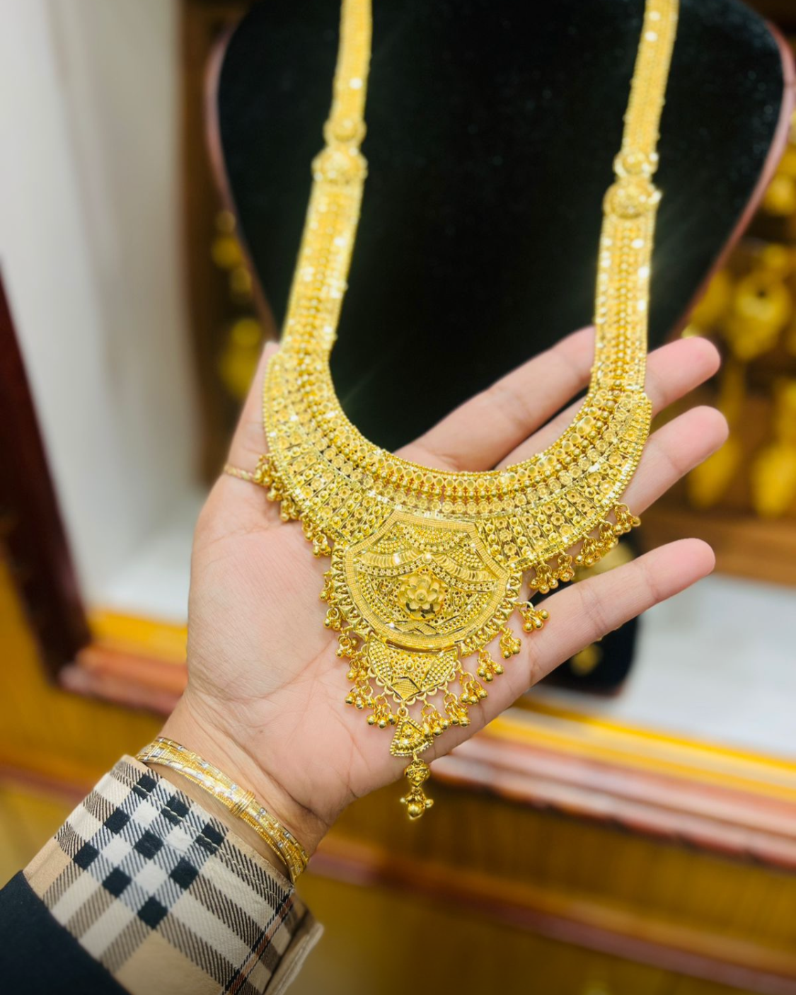 22K Gold Plated Bridal Shita Necklace Set | Bridal Wedding Jewelry Mirpur Jewelry City