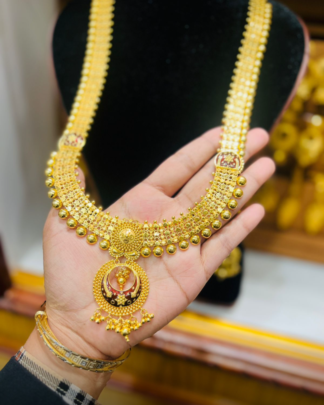 22K Gold Plated Bridal Shita Necklace Set | Bridal Wedding Jewelry Mirpur Jewelry City