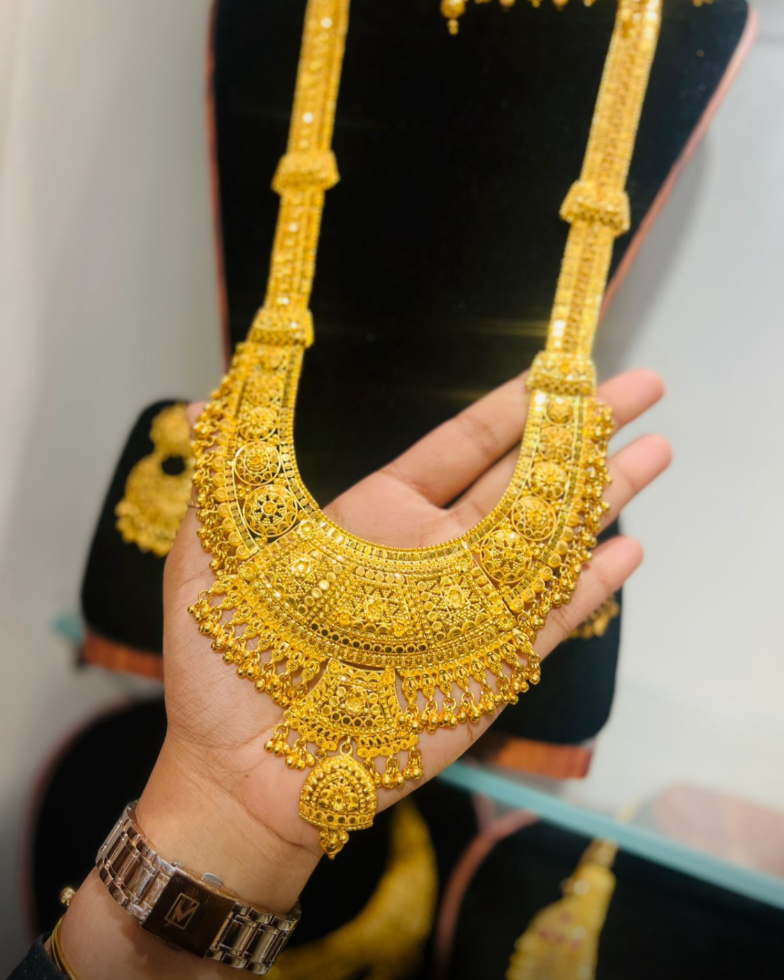 22K Gold Plated Bridal Shita Necklace Set | Bridal Wedding Jewelry Mirpur Jewelry City