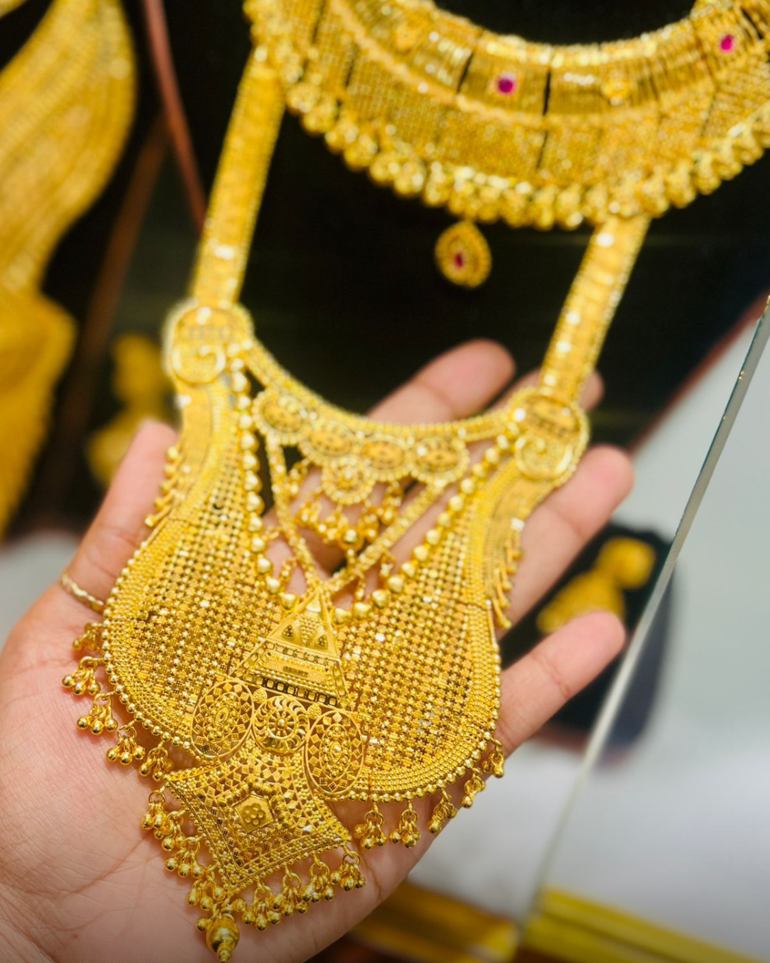 22K Gold Plated Bridal Shita Necklace Set | Bridal Wedding Jewelry Mirpur Jewelry City