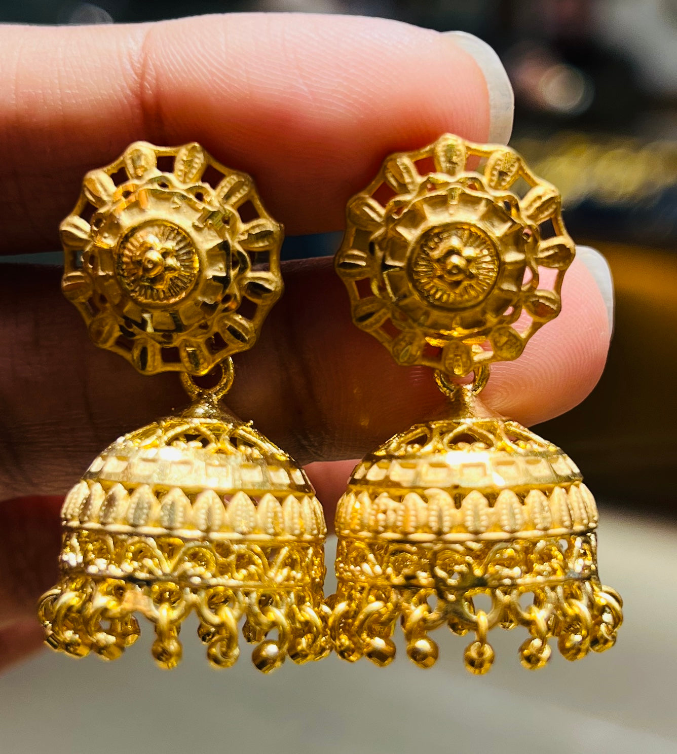 Elegant Gold Plated Jhumka Earrings Mirpur Jewelry City
