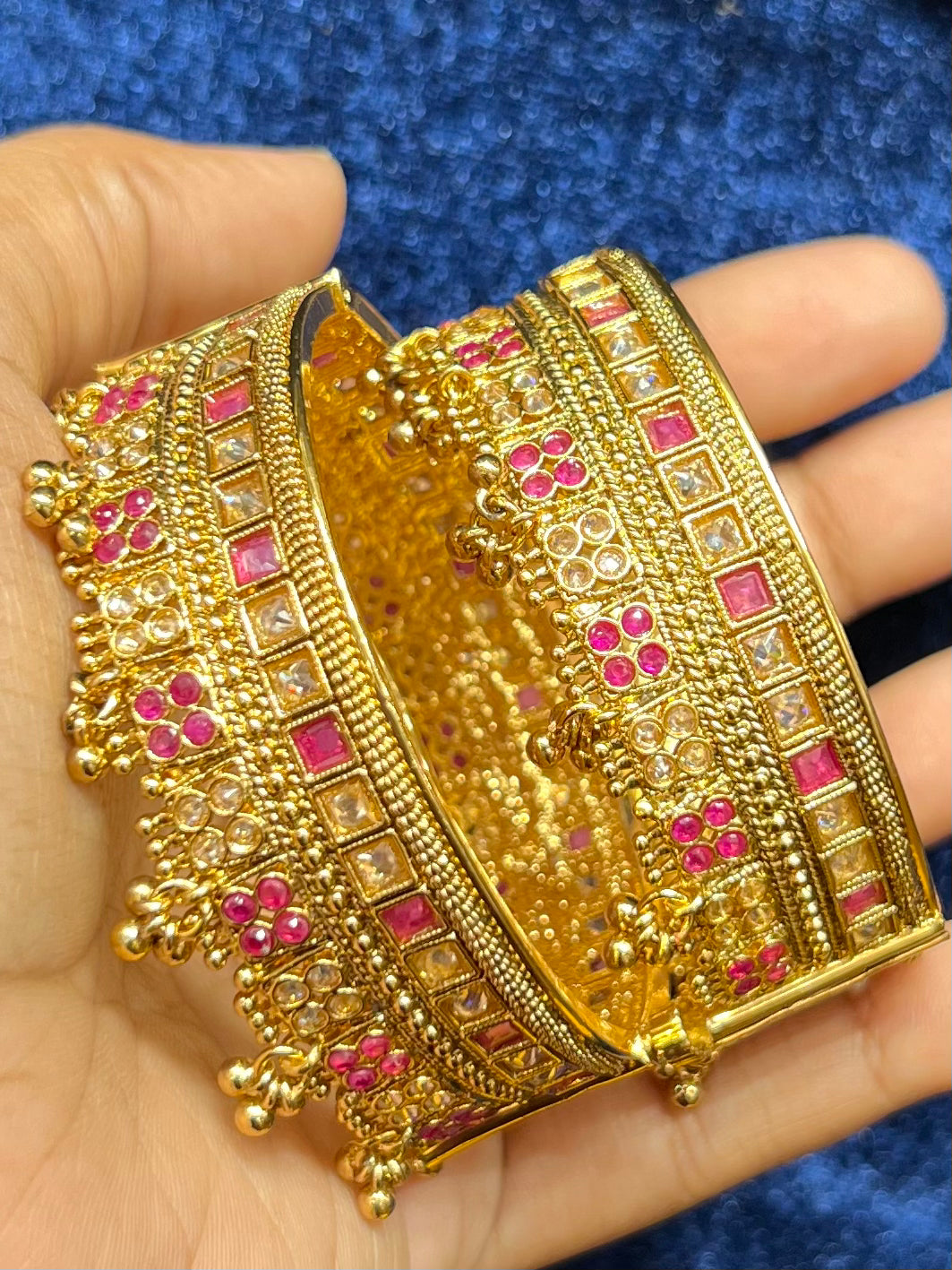 Royal Gold Plated Single Chur Bangle – Detailed Ethnic Hand Jewelry Mirpur Jewelry City