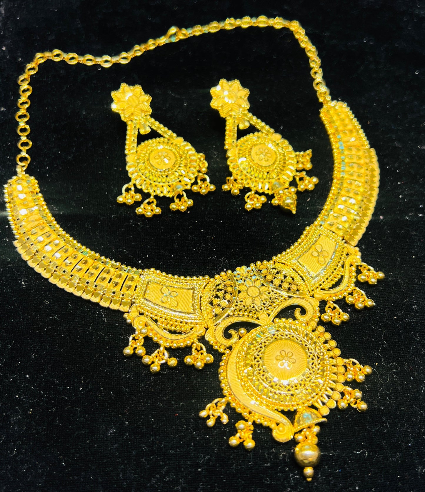 Traditional 22K Gold Polish Necklace – Luxury Gold Look Jewellery Mirpur Jewelry City