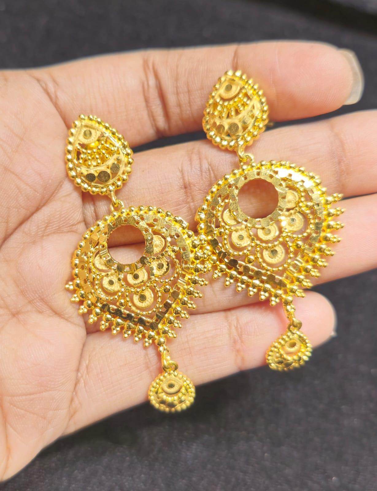 Elegant Gold-Plated Earrings – Timeless Luxury - Mirpur Jewelry City