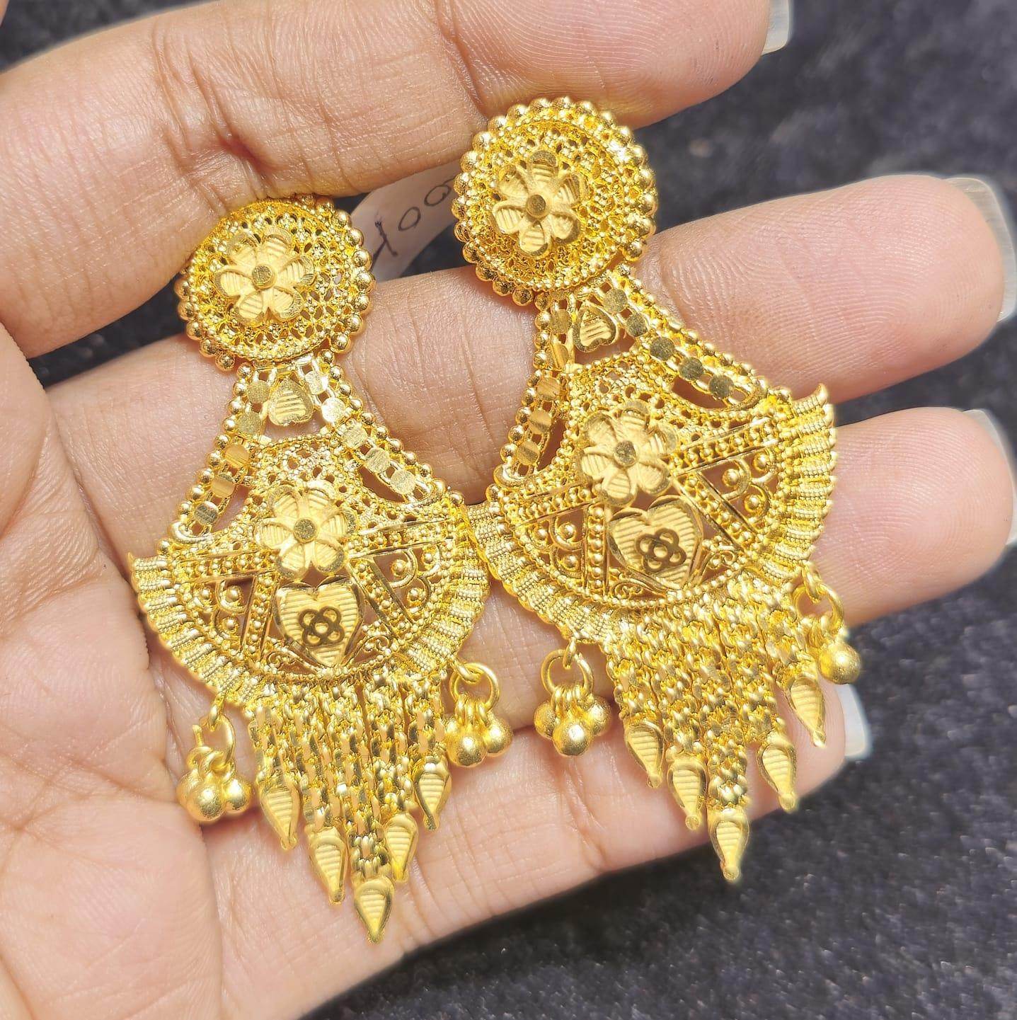 Elegant Gold-Plated Earrings – Timeless Luxury - Mirpur Jewelry City