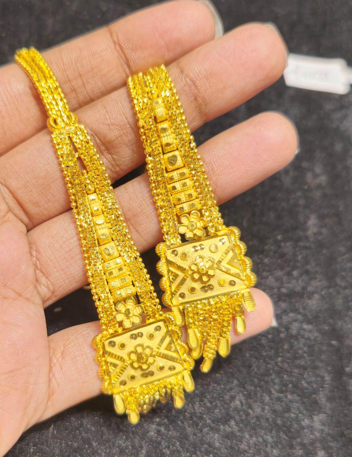 Elegant Gold-Plated long Earrings – Timeless Luxury - Mirpur Jewelry City