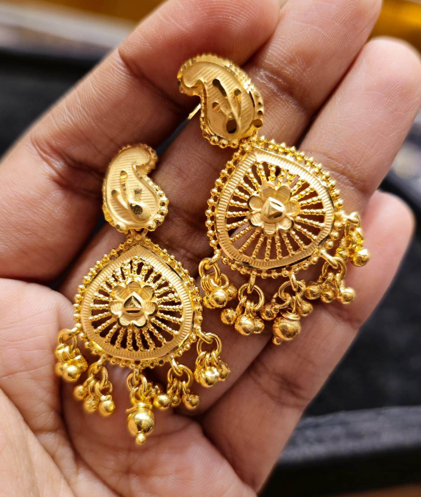 Elegant Gold-Plated Earrings – Timeless Luxury - Mirpur Jewelry City