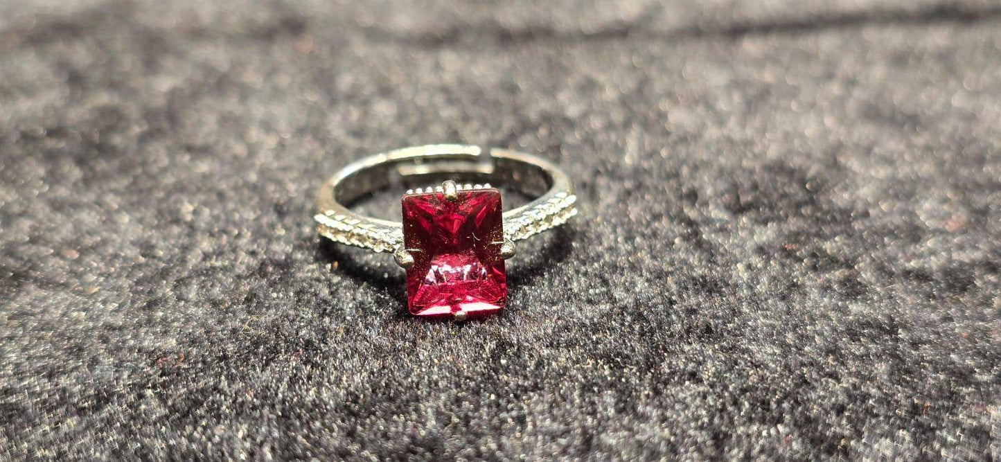 Silver ruby gold plated finger ring - Mirpur Jewelry City