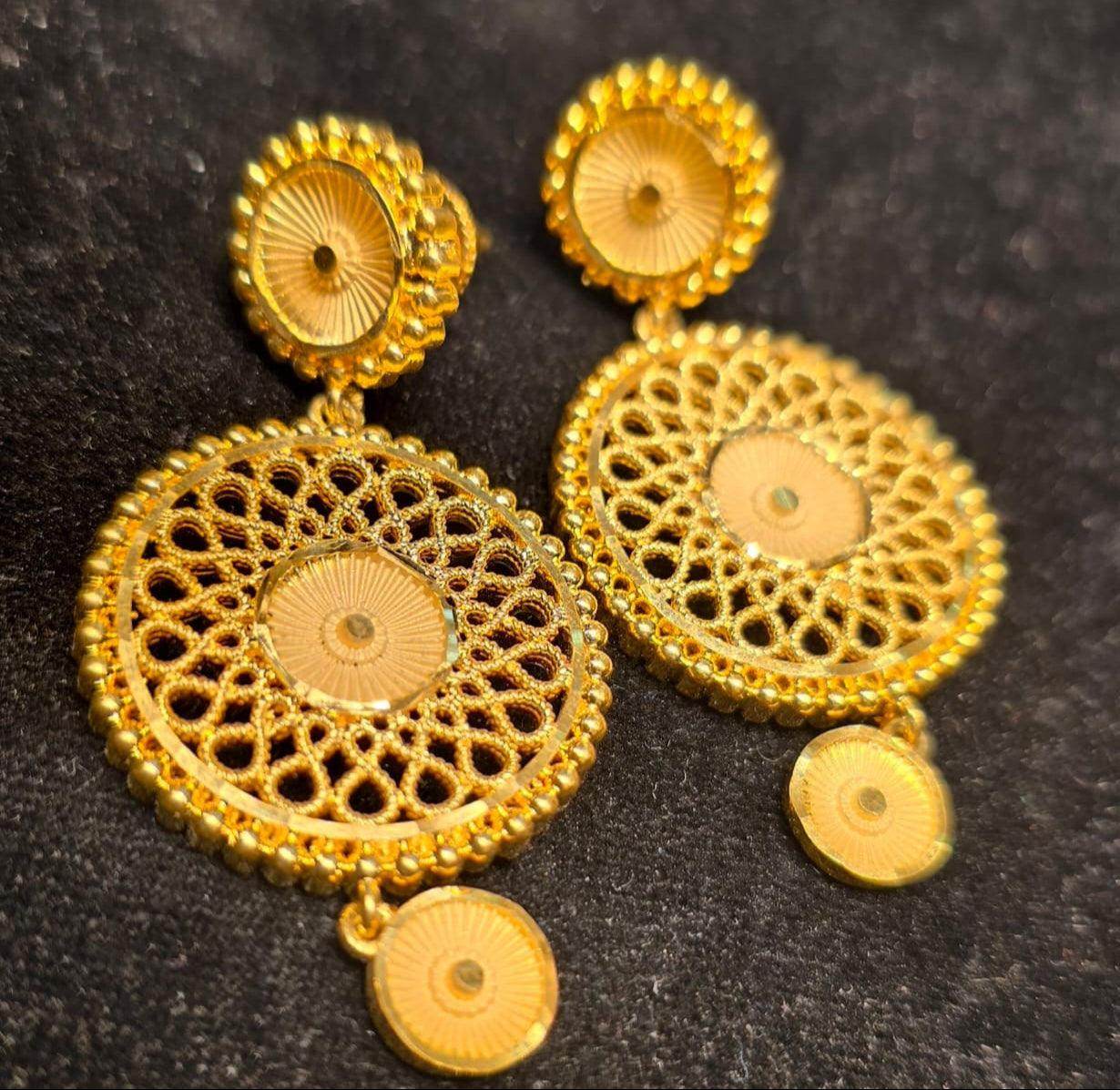 Elegant Gold-Plated Earrings – Timeless Luxury - Mirpur Jewelry City