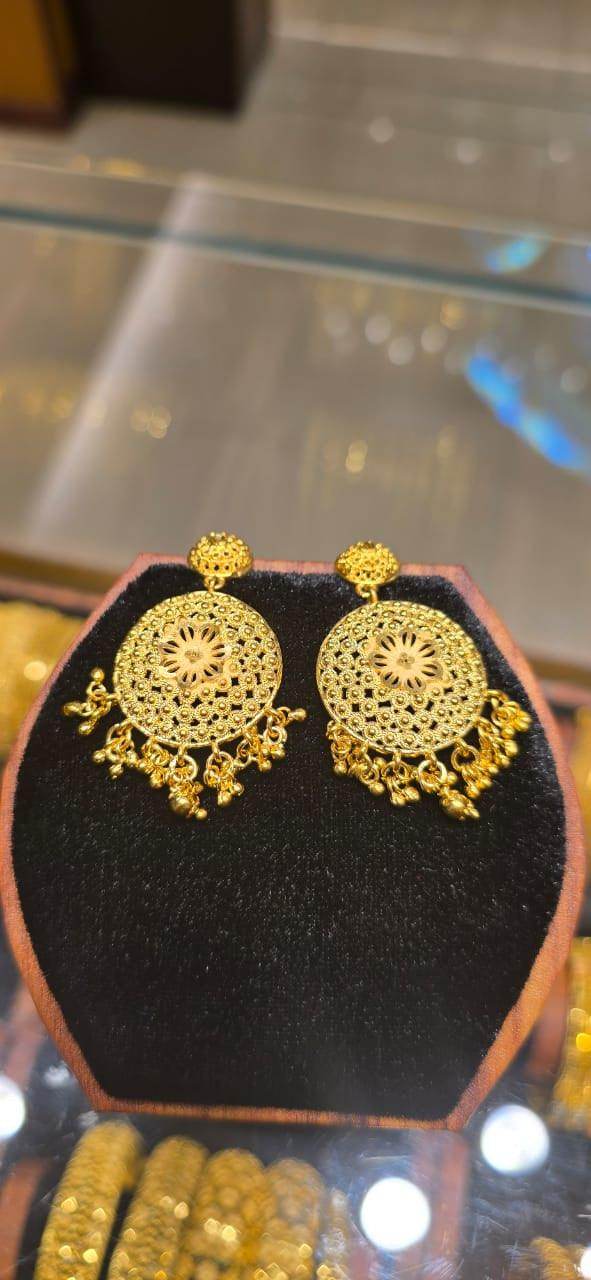 Exquisite Gold-Plated Chand Bali Earrings – A Touch of Royalty - Mirpur Jewelry City