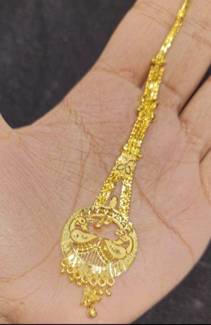 Elegant Gold-Plated Bridal Tikli – Timeless Royalty - Mirpur Jewelry City