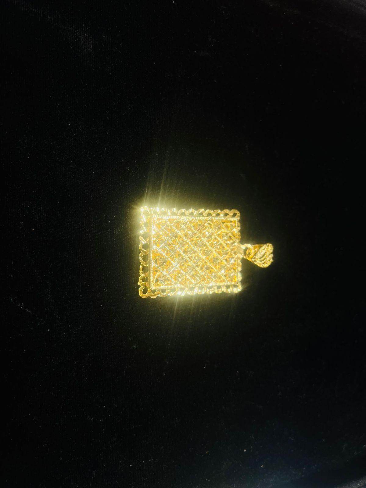 Square shaped gold plated Locket exclusive Dubai Design - Mirpur Jewelry City
