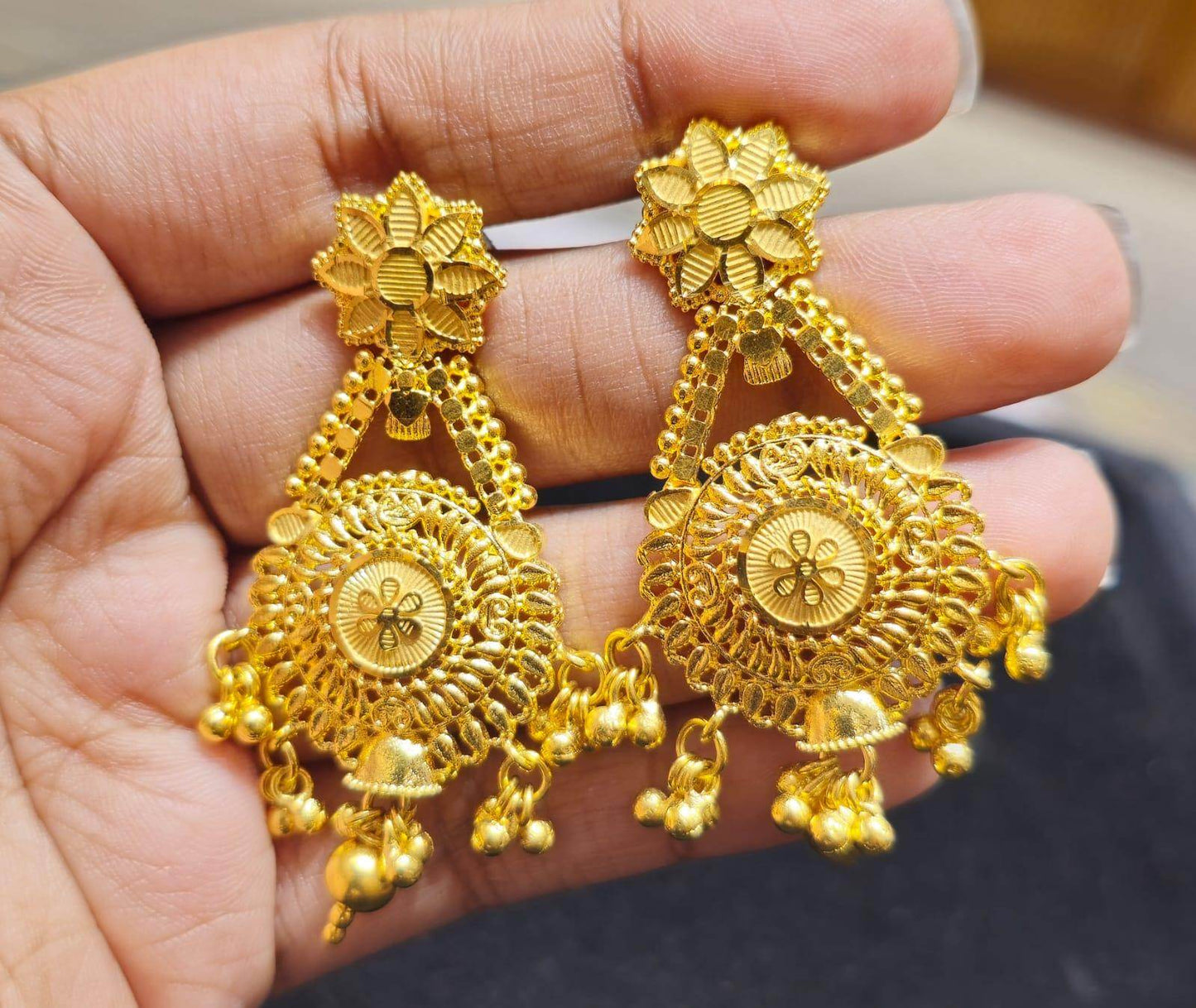 Elegant Gold-Plated Earrings – Timeless Luxury - Mirpur Jewelry City