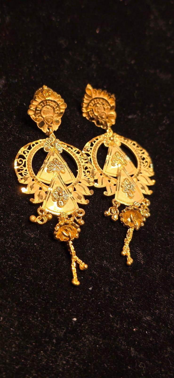 Elegant Gold-Plated Earrings – Timeless Luxury - Mirpur Jewelry City