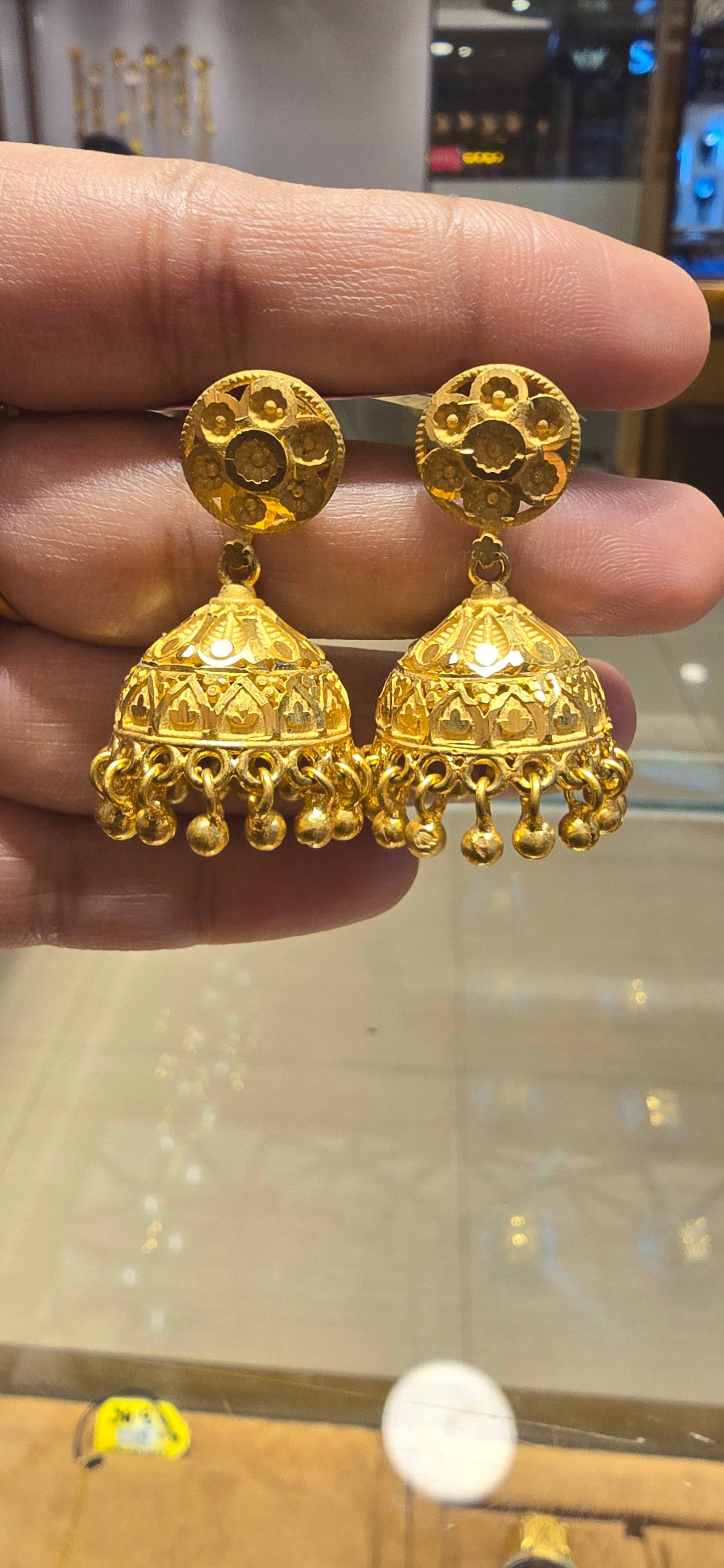 22k Gold Jhumka Earrings Mirpur Jewelry City
