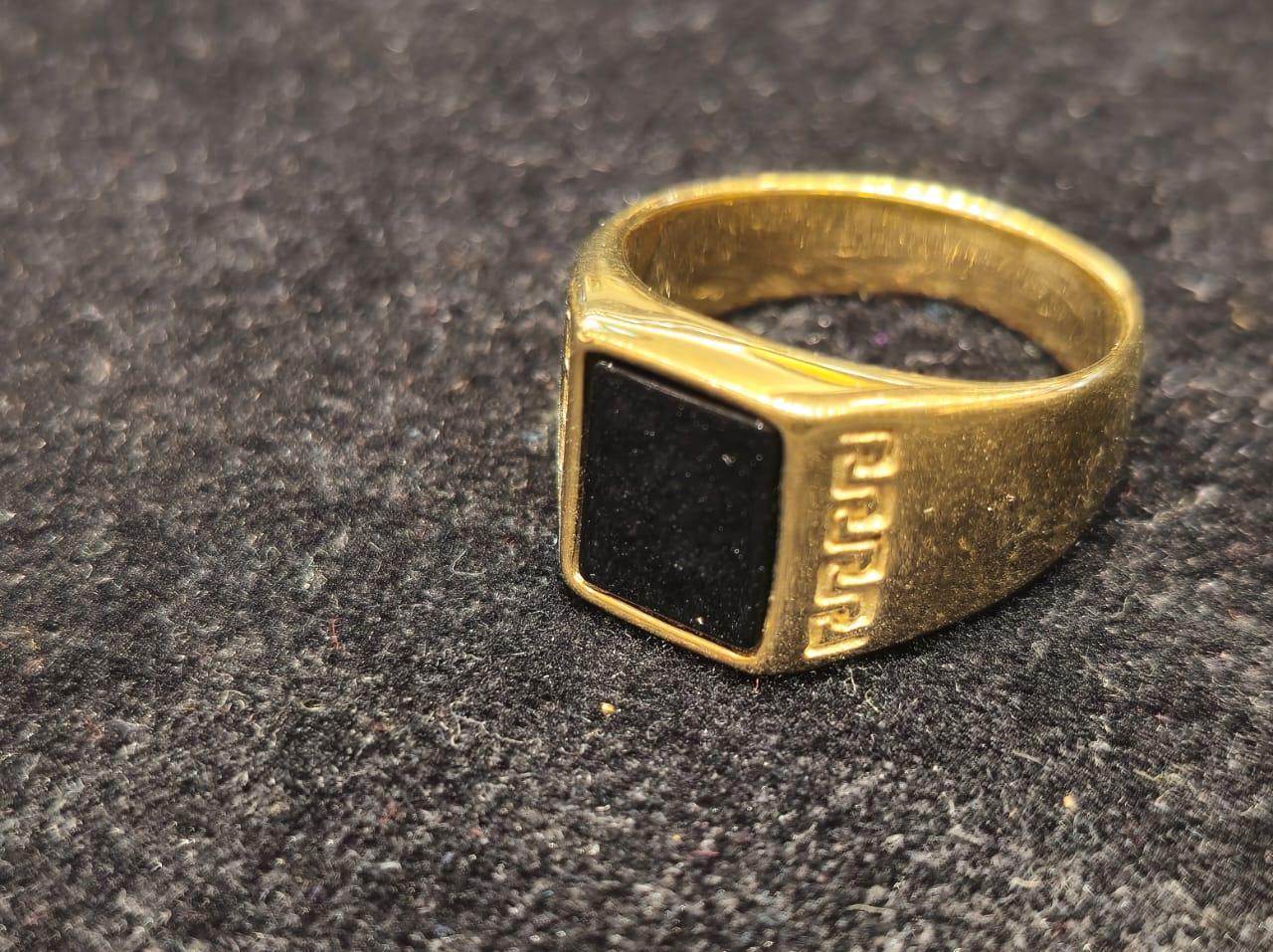 Black stone design exclusive fingerring for men - Mirpur Jewelry City