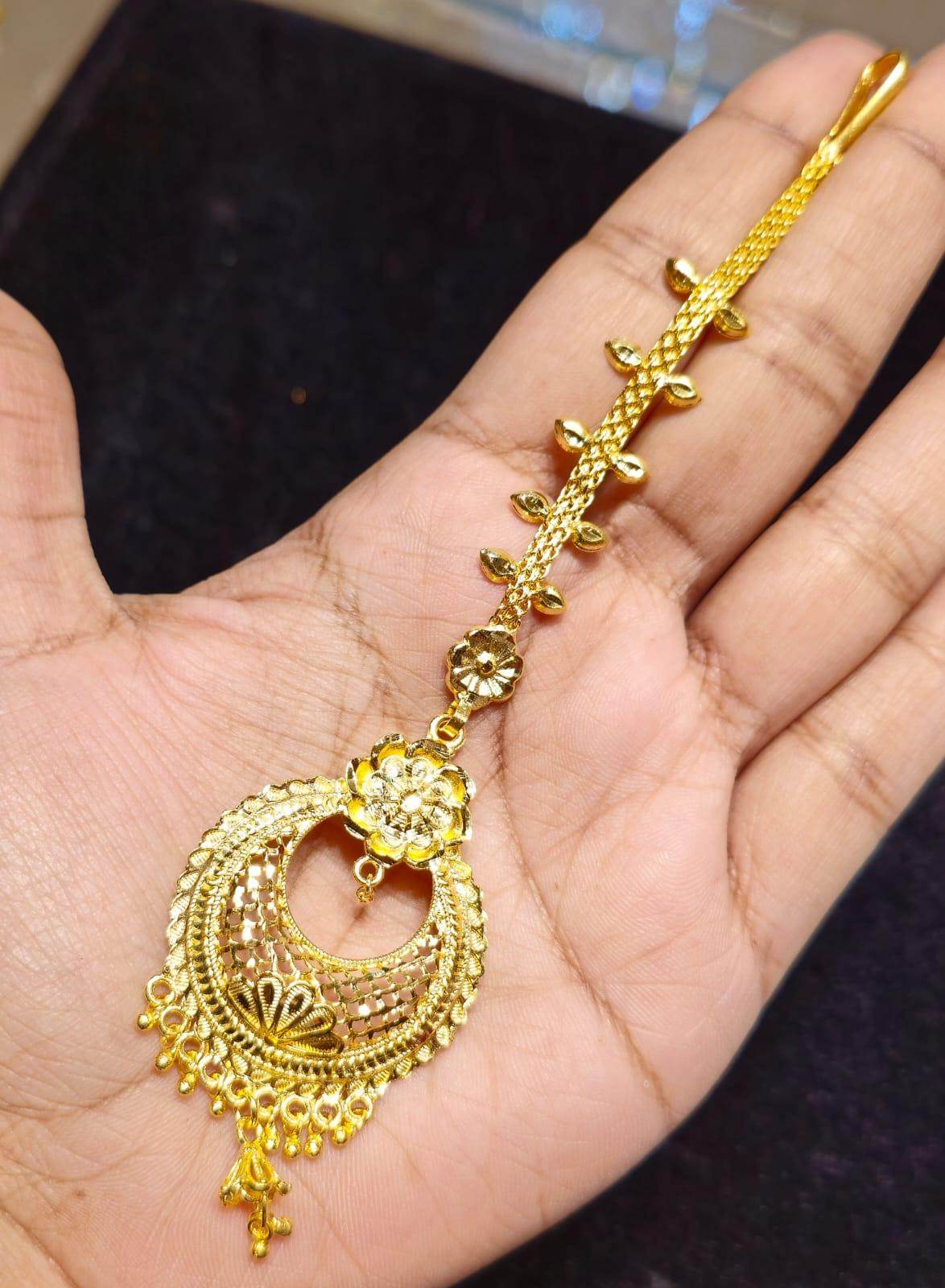 Elegant Gold-Plated Bridal Tikli – Timeless Royalty - Mirpur Jewelry City