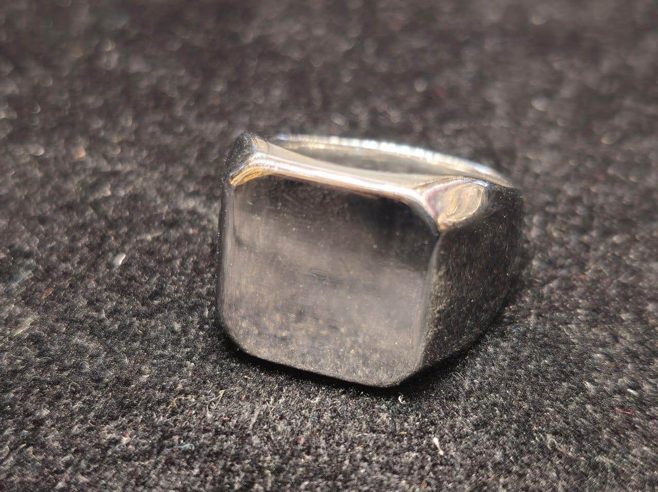 Square silver finger ring Turkish design gold plated for men - Mirpur Jewelry City