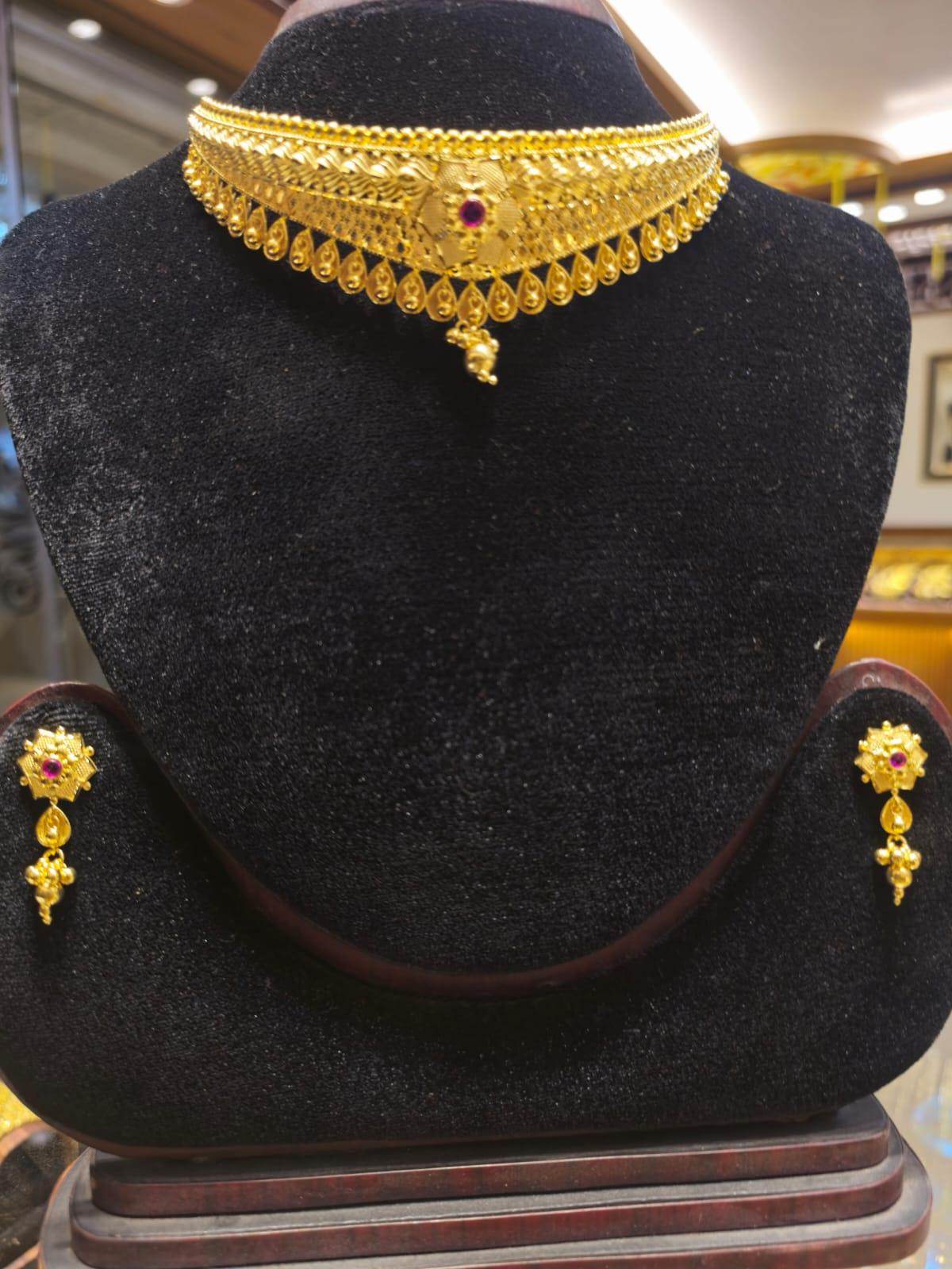 Elegant Gold-Plated Choker Necklace – Mirpur Jewelry City Exclusive - Mirpur Jewelry City