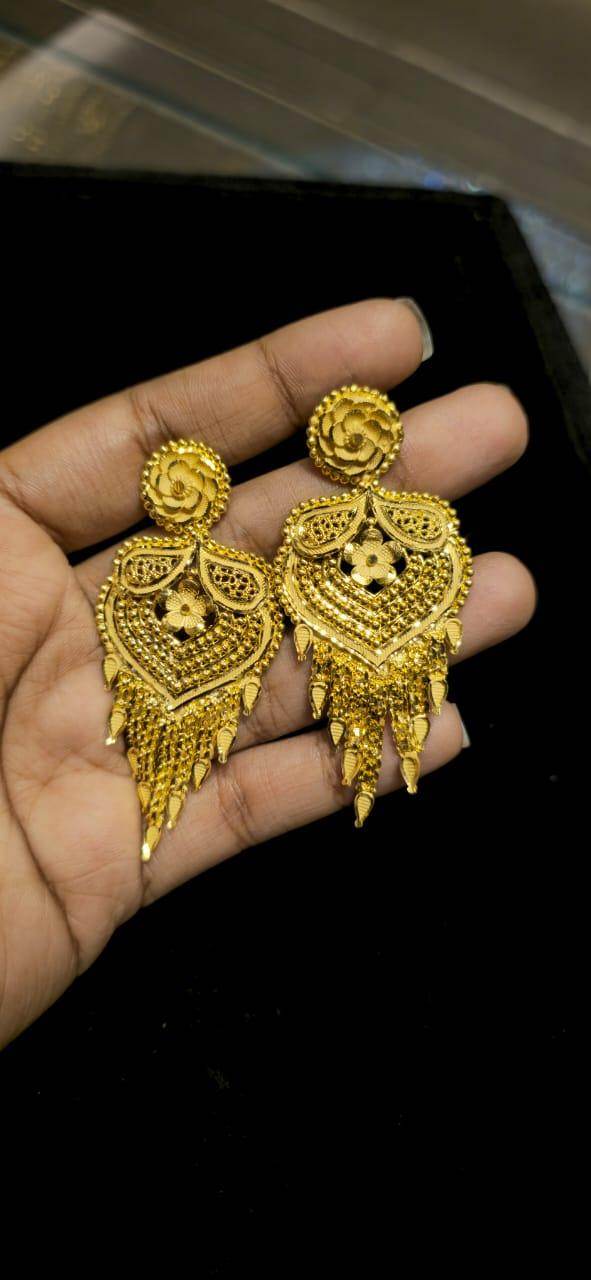 Elegant Gold-Plated Earrings – Timeless Luxury - Mirpur Jewelry City