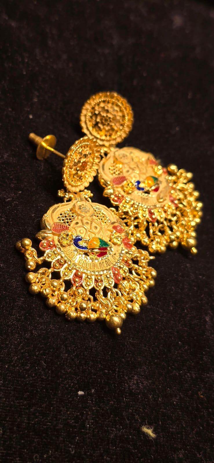 Elegant Gold-Plated Earrings – Timeless Luxury - Mirpur Jewelry City