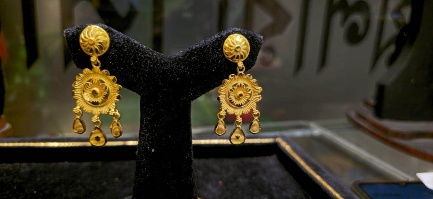 Elegant Gold-Plated Jhapta Earrings– Traditional & Stylish - Mirpur Jewelry City