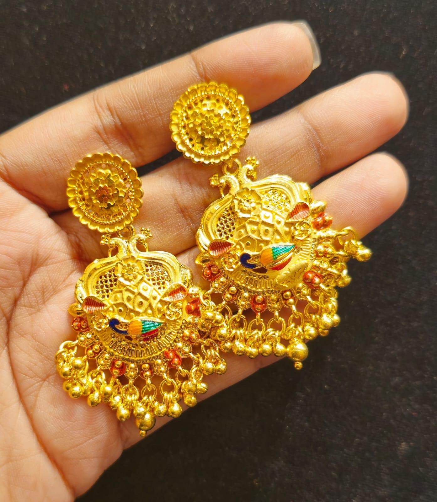 Elegant Gold-Plated Earrings – Timeless Luxury - Mirpur Jewelry City