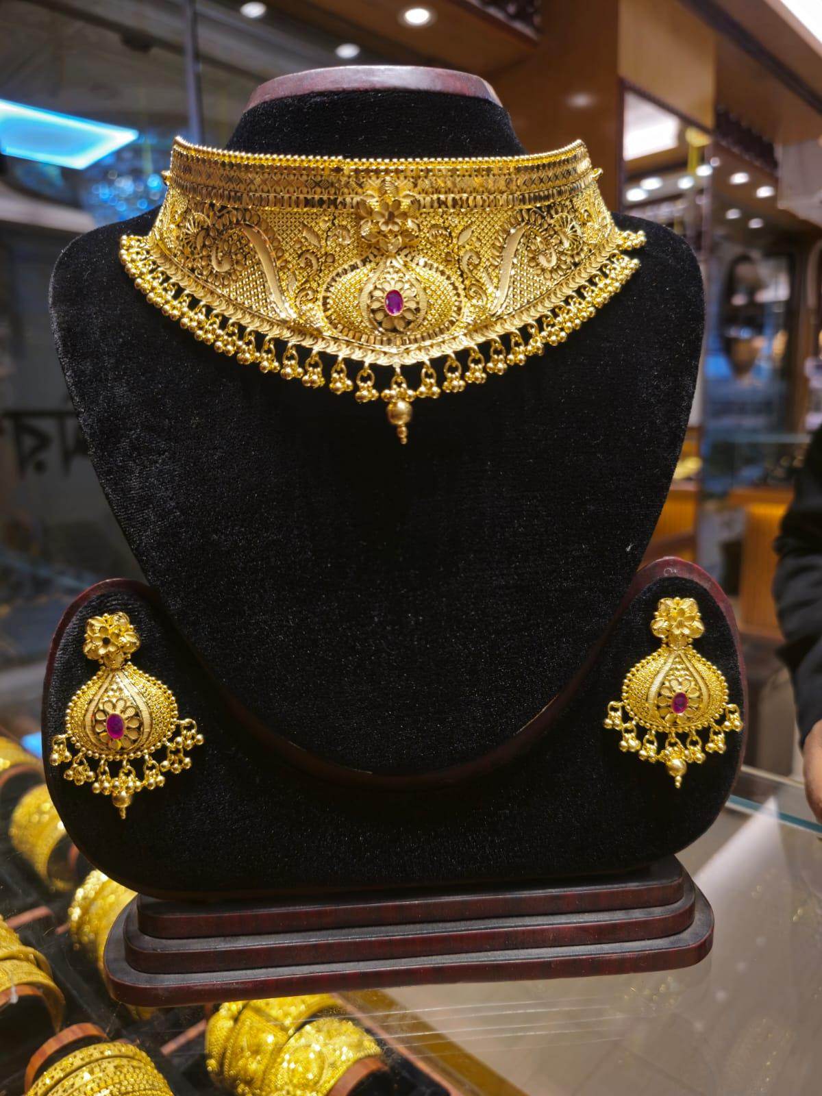 Elegant Gold-Plated Choker Necklace – Mirpur Jewelry City Exclusive - Mirpur Jewelry City