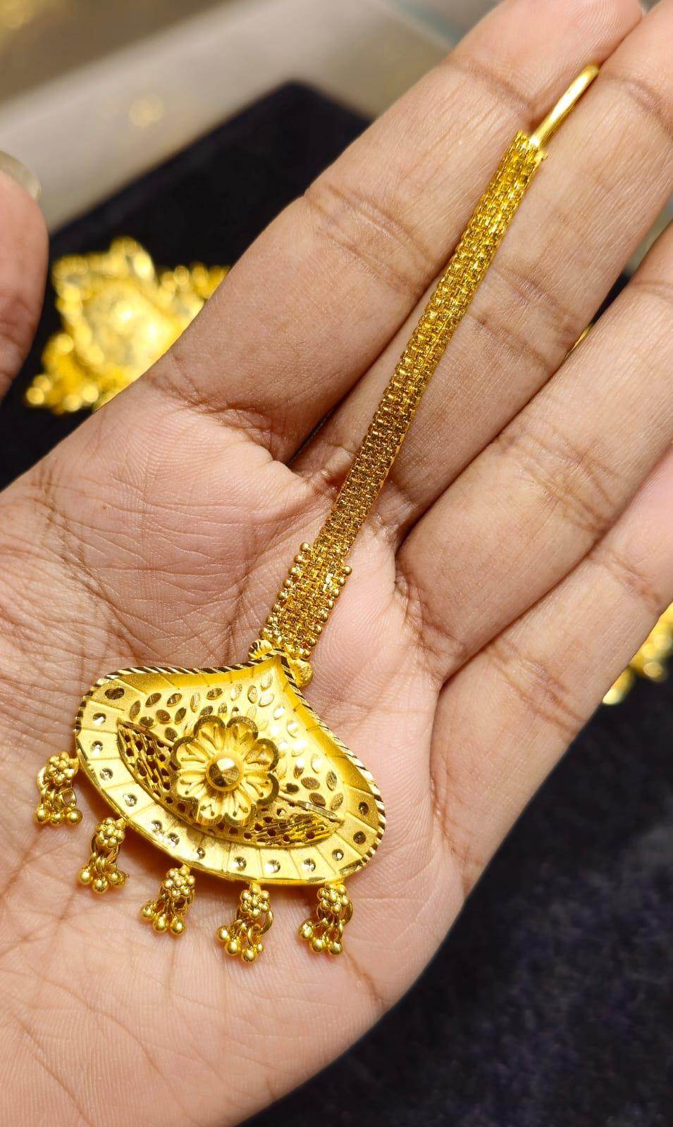 Elegant Gold-Plated Bridal Tikli – Timeless Royalty - Mirpur Jewelry City