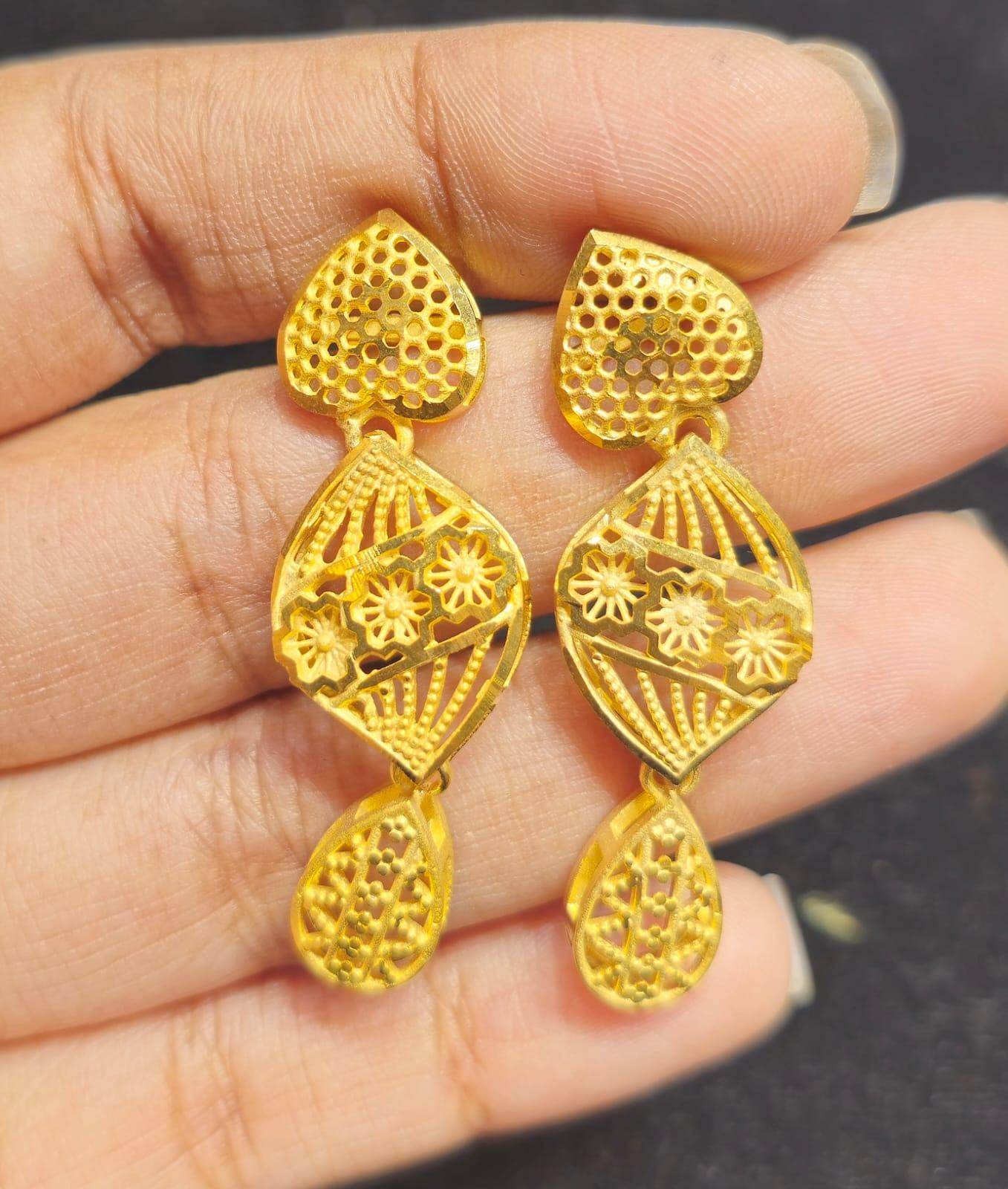 Elegant Gold-Plated Earrings – Timeless Luxury - Mirpur Jewelry City