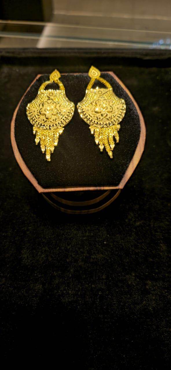 Exquisite Gold-Plated Chand Bali Earrings – A Touch of Royalty - Mirpur Jewelry City